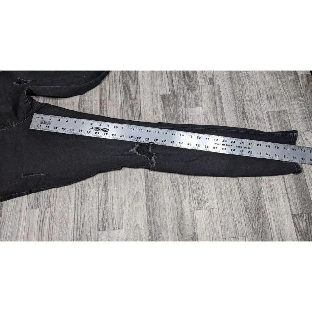 (3/$35) Old Navy Size 10 Long Pop Icon‎ Skinny Mid Rise Distressed Black Jeans